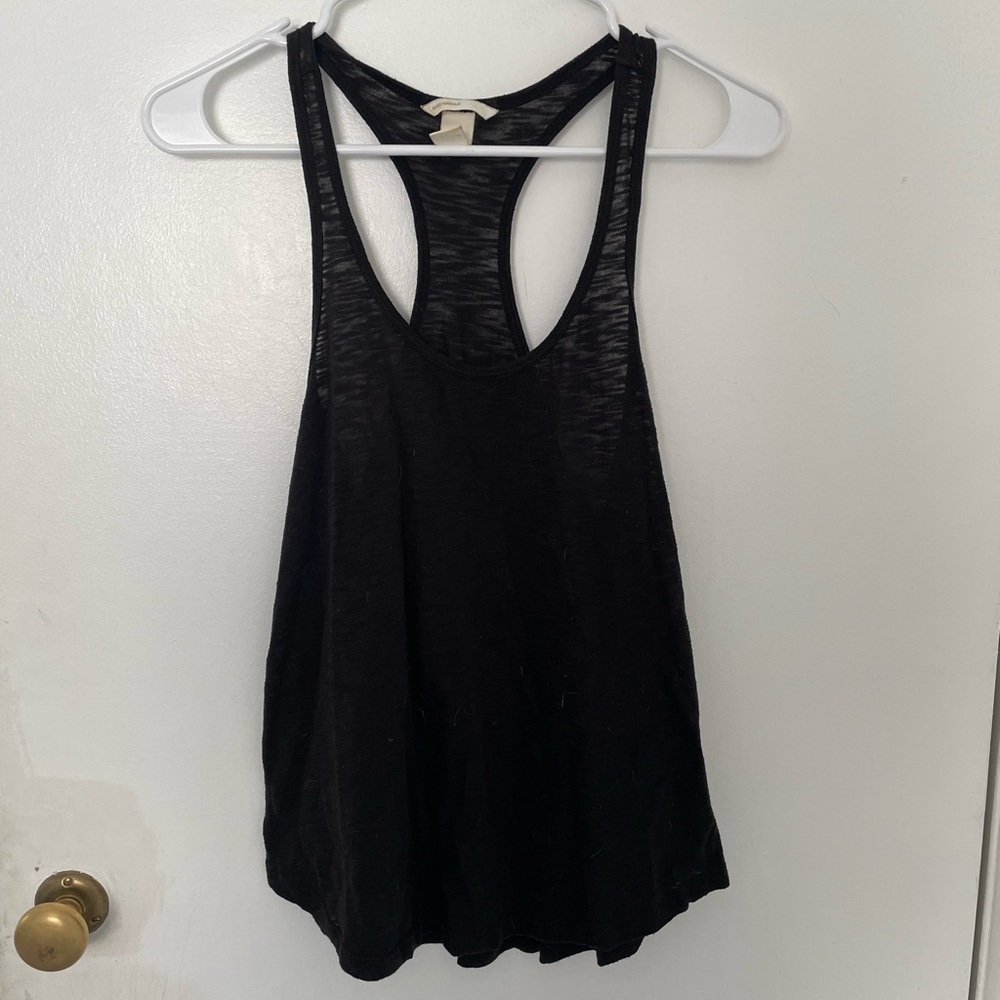 Sheer black racerback tank top